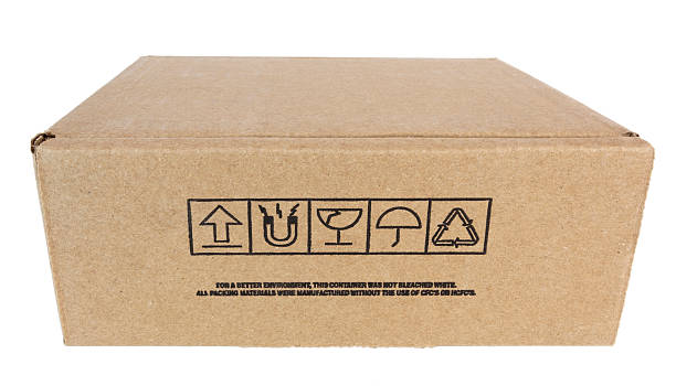 istock Brown Box with Shipping Care Icons 174799672