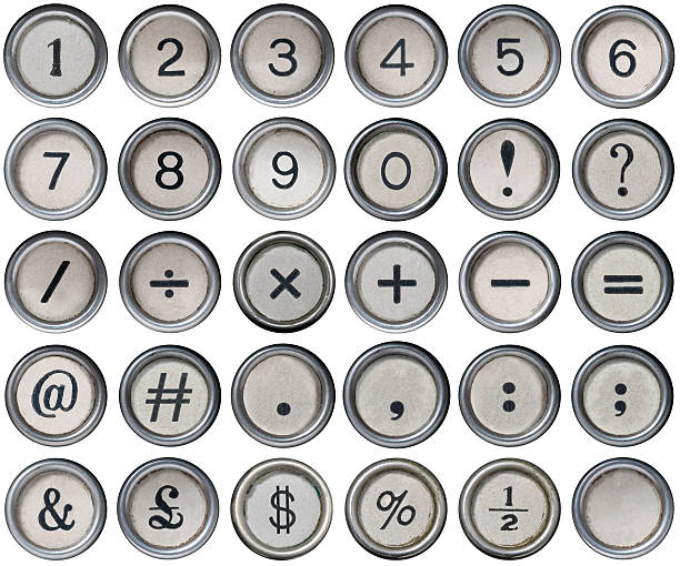 zabytkowe maszyny do pisania i znaki interpunkcyjne klawiszy numerycznych - question mark number exclamation point ampersand zdjęcia i obrazy z banku zdjęć