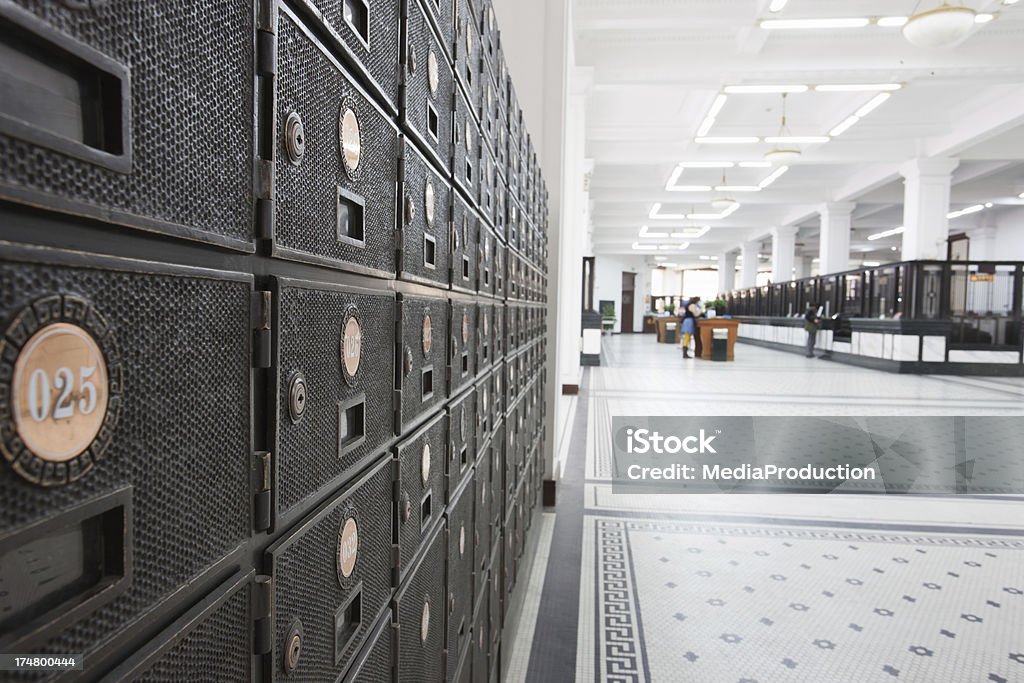 Post office Post office with old post boxes in Shanghai Indoors Stock Photo