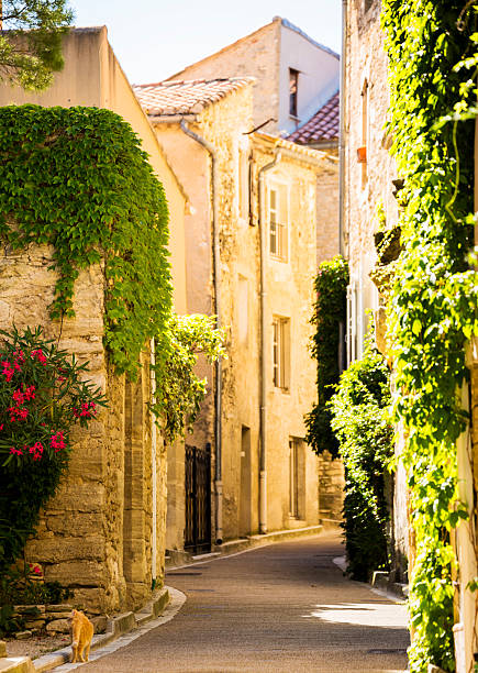 provencal cidade - venasque imagens e fotografias de stock