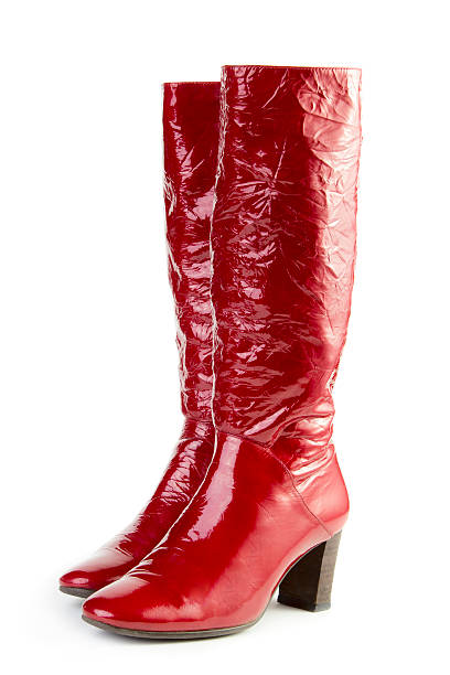 istock Red woman lac boots 174800942