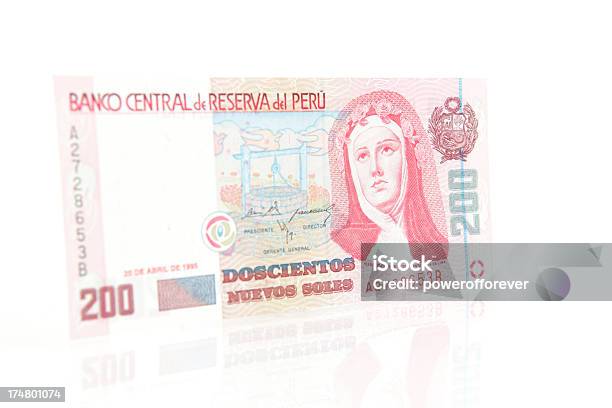 Nuevo Sol Peruviano 200 Nota - Fotografie stock e altre immagini di 200 - 200, Banconota, Bianco