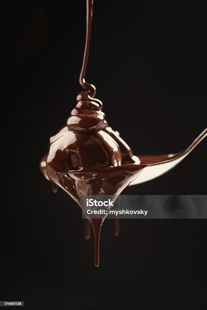 chocolate quente na colher. - Royalty-free Chocolate Foto de stock