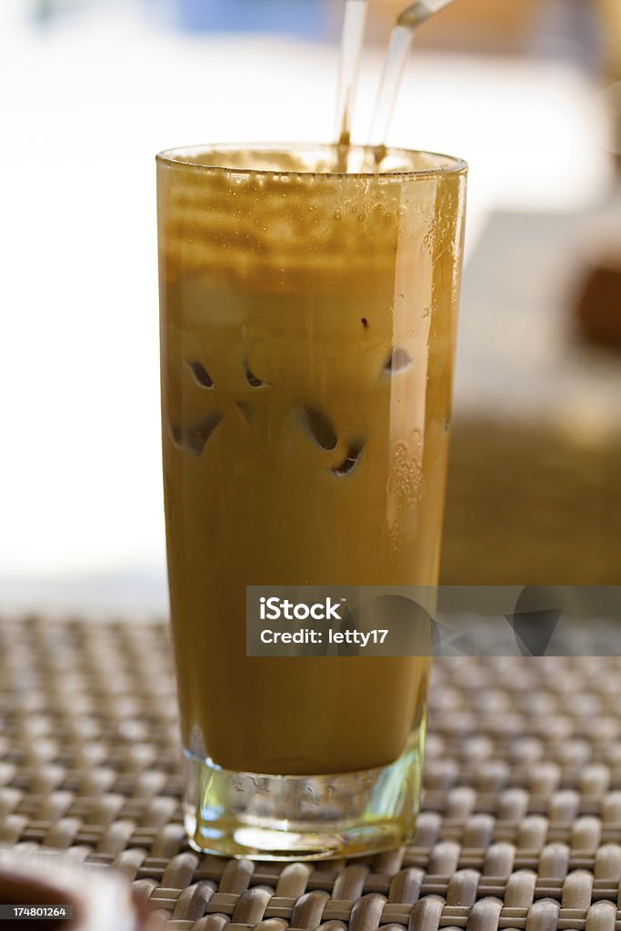 ice coffee drink Frappe - traditional ice coffee drink in Greece and Cyprus  Brown Stock Photo