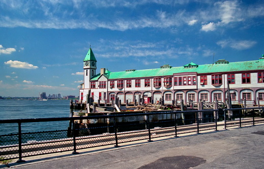 view of the pier and the Battery Park Authority against the sky