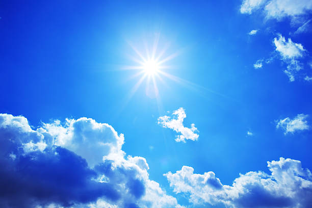 istock Star-like Sun shining on the Blue Sky 174801717