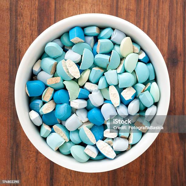 Broken Blue Pills Stock Photo - Download Image Now - Addiction, Anti-Depressant, Antibiotic