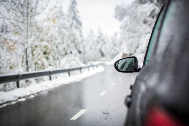 istock Car breakdown on the snowy rural road 174802575