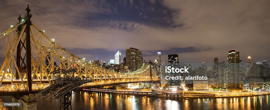 New York, Queensboro Bridge "New York, Queensboro Bridge at night.  Roosevelt Island. The 59th bridge In Manhattan." Architecture Stock Photo