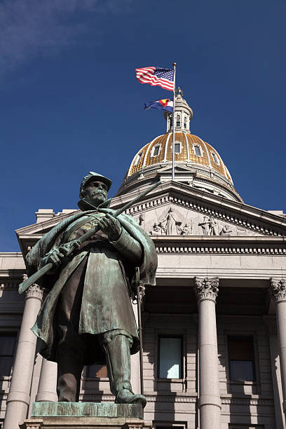 istock Colorado Civil War statue and Capitol 174803162