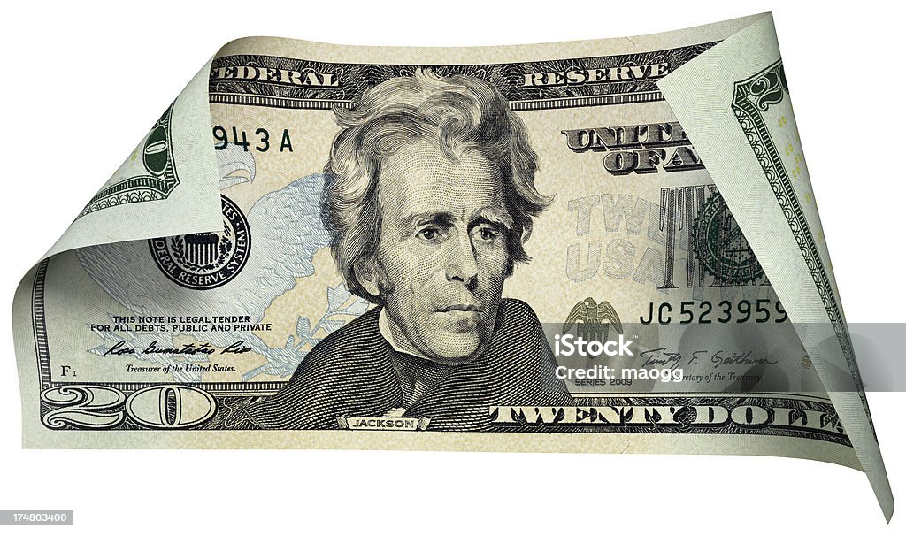 Billete de veinte dólares - Foto de stock de Billete de dólar estadounidense libre de derechos