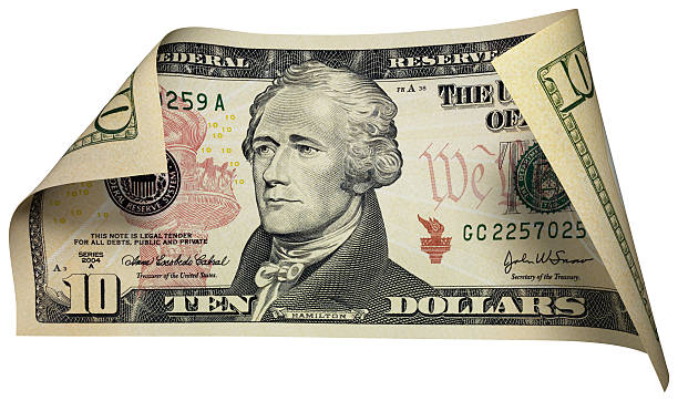 Ten dollars Bill stock photo