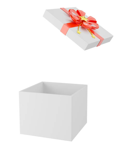 istock 3d render opened empty gift box red ribbon and gold star isolated on white background with clipping path 1748036292
