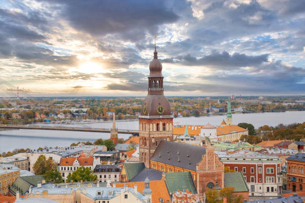 istock Panorama view from Riga cathedral on old town of Riga, Latvia 1748036681
