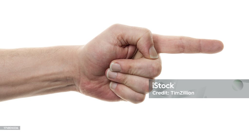 Señalando con el dedo (con trazado de recorte) - Foto de stock de Brazo humano libre de derechos
