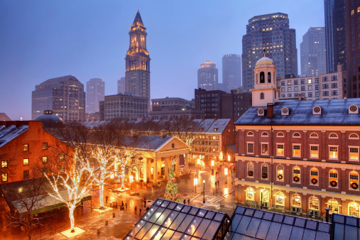 Faneuil Hall in Boston during ChristmasMore Boston images