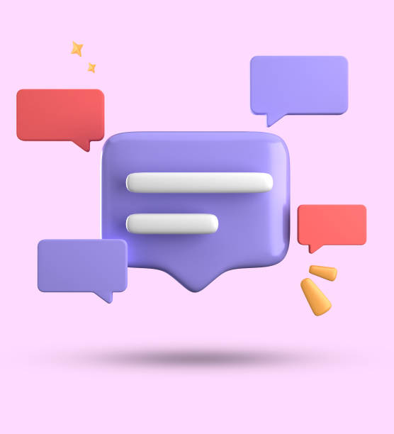 istock 3d rendering of speech bubble, 3D pastel chat icon set. Set of 3d speak bubble. 1748043776
