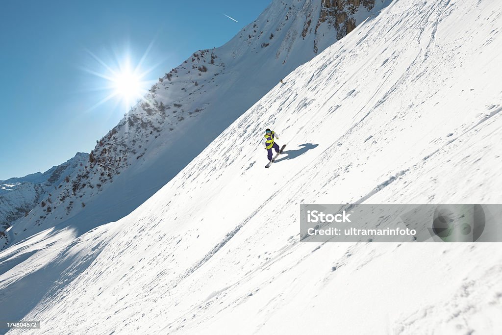 Vai downhill Atleta de snowboard - Royalty-free Adulto Foto de stock