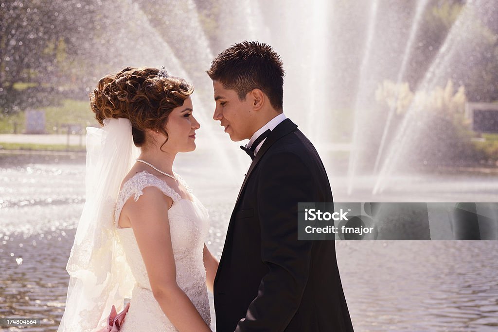 Sposa e lo sposo - Foto stock royalty-free di Abbracciare una persona