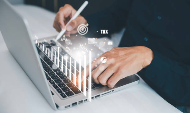 istock Changes in new planning, Hand using laptop with number 2024 new year, start new year concept digital trends,industry and business trend, strategy, investment, business planning and happy new year 1748047096
