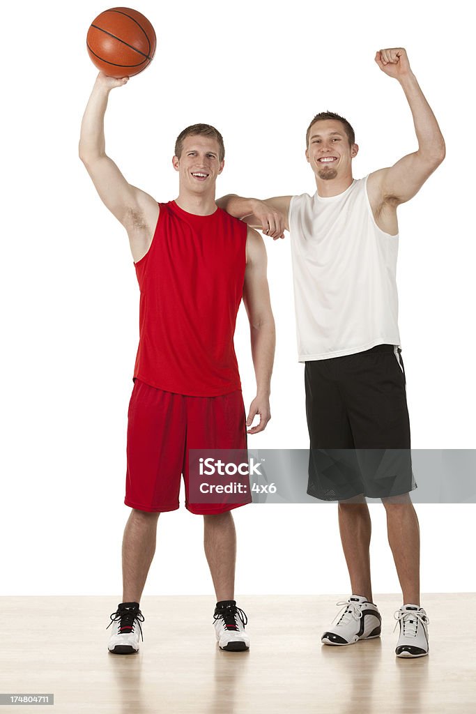 Zwei basketball Spieler feiert ihren Erfolg - Lizenzfrei Rot Stock-Foto