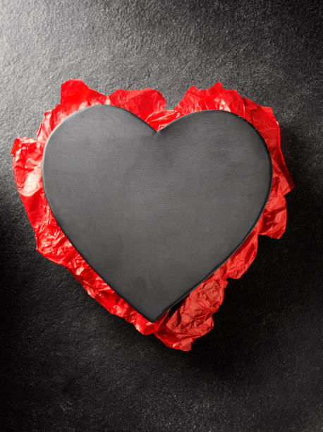 Metal Heart with Red Paper