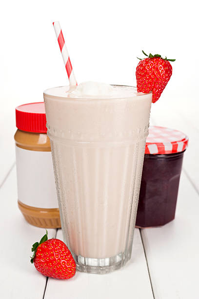 Fresh chocolate drink milk glass isolated on a white background