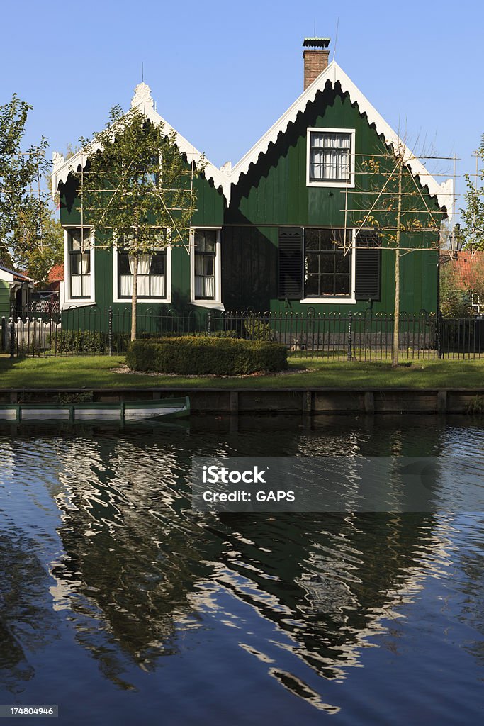 Bem preservados para as casas históricas ao Schans Zaanse - Foto de stock de Amsterdã royalty-free