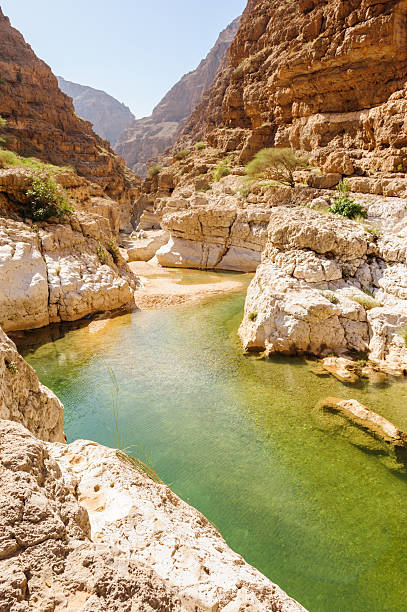 wadi al shab - travel adventure water oman - fotografias e filmes do acervo