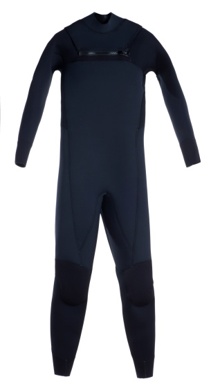 This is a photo of a black wetsuit isolated on a white background.Click on the links below to view lightboxes.