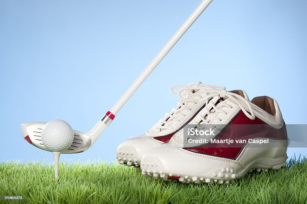 Concetto di Golf serie di scarpe da Golf - Foto stock royalty-free di Attività ricreativa
