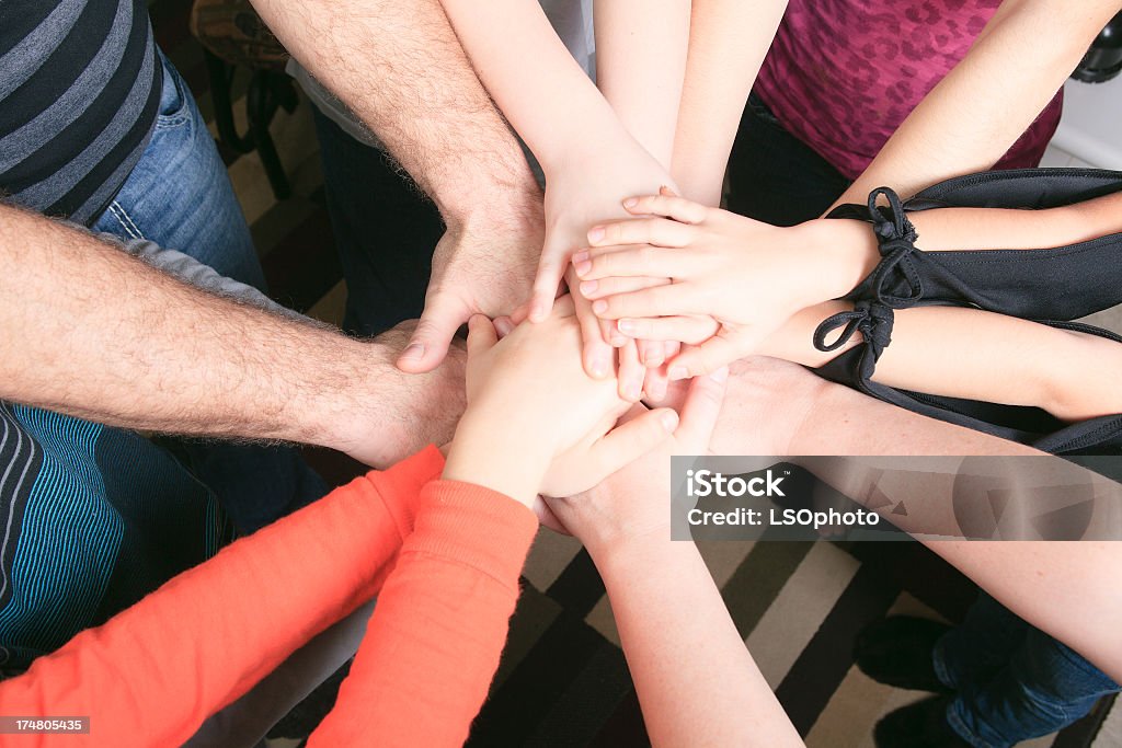 Every Hand Family Teamwork Stock Photo