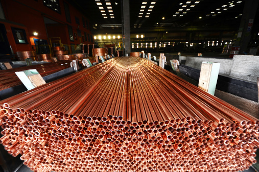 Copper pipes factory