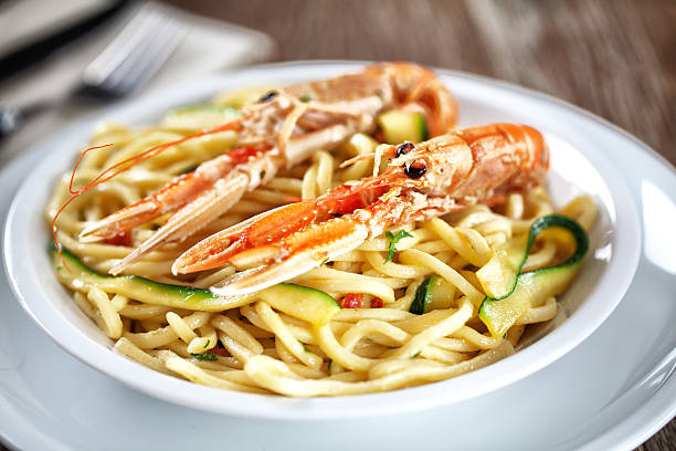 istock Tagliatelle with prawns and zucchini 174805643
