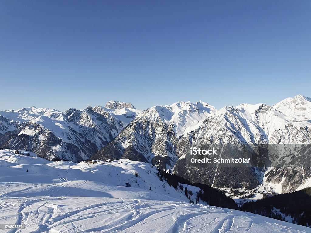 Inverno em Vorarlberg, na Áustria Alpes - Foto de stock de Alpes europeus royalty-free