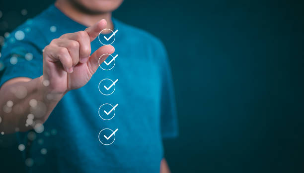 istock Customer services best excellent business rating experience. Satisfaction survey concept. user gives ratings to service experience on the online application, online marketing, and business processes. 1748058858
