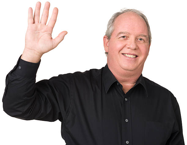 istock Happy Mature Man Waving Hand 174805901