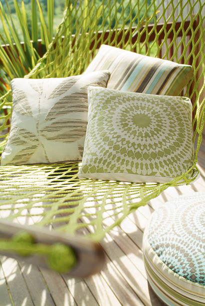istock Closeup of hammock outside with cushions 174805953