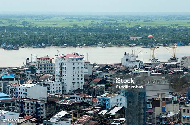 Yangon Blick Auf Die Stadt Und Den Fluss Irawadi Stockfoto und mehr Bilder von Bauwerk