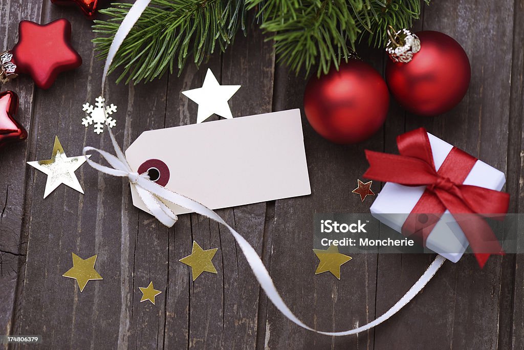 Dekoracja świąteczna z pustą etykietę - Zbiór zdjęć royalty-free (Bez ludzi)