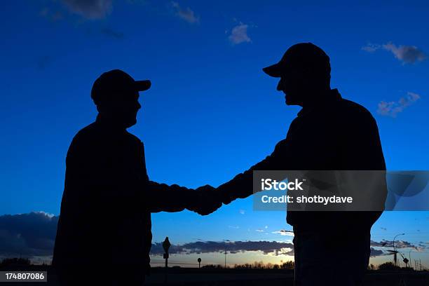 Silhouetted Handshake Stock Photo - Download Image Now - Truck Driver, In Silhouette, Agreement