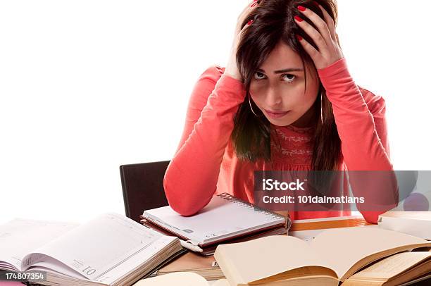 Foto de Cansado Aluna e mais fotos de stock de Adolescente - Adolescente, Adolescentes Meninas, Adulto