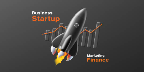 istock 3d render illustration of start up rocket with bar chart on the background, black volume composition 1748075595