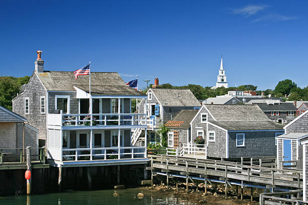 istock Nantucket, Massachusetts. Veiw from ocean. Clear blue sky. 174807667