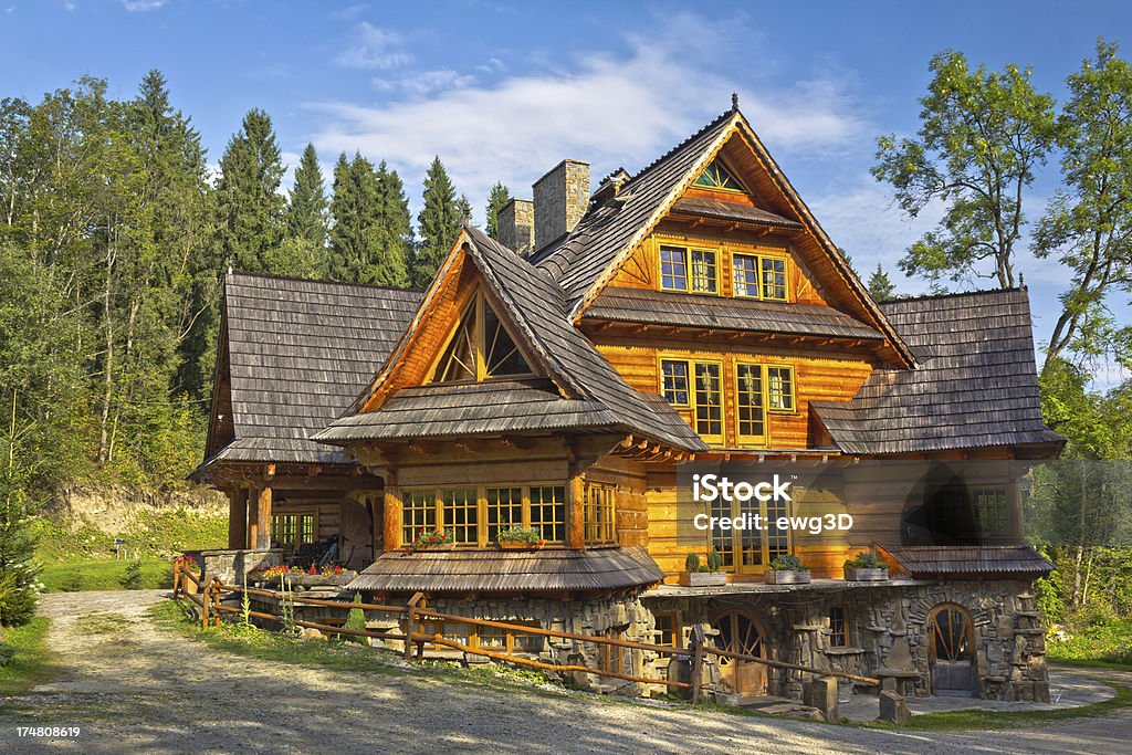Hölzerne residential House - Lizenzfrei Zakopane Stock-Foto