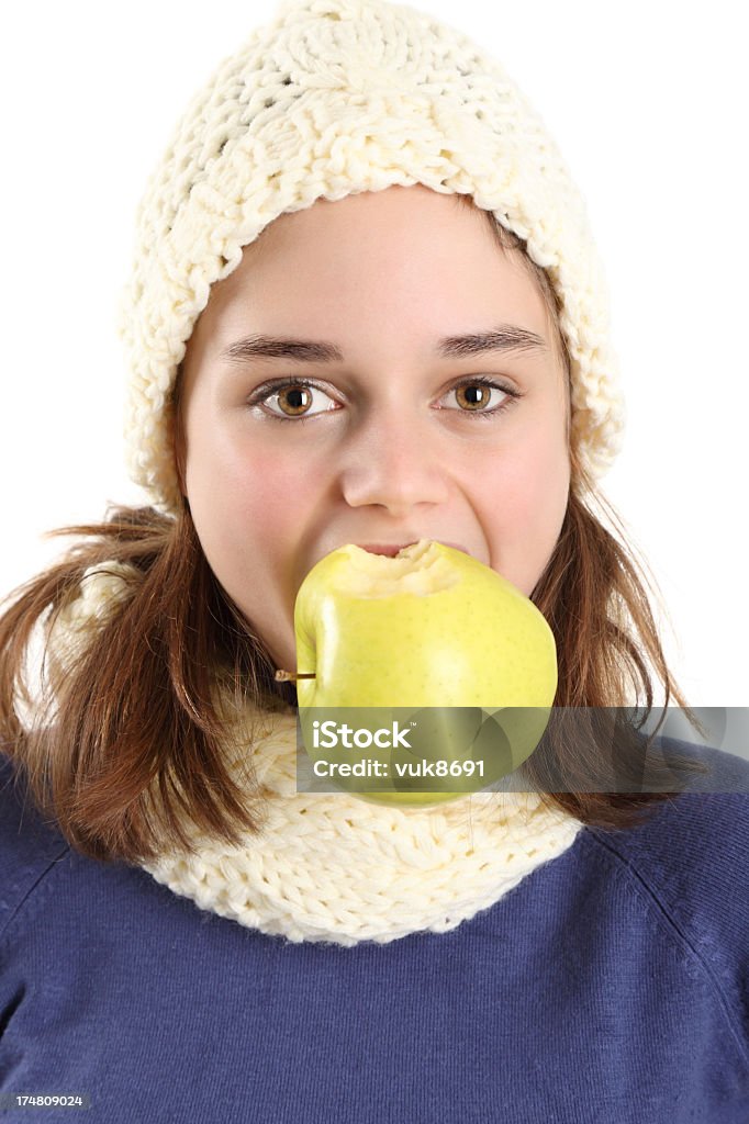 Apple w ustach - Zbiór zdjęć royalty-free (14-15 lat)