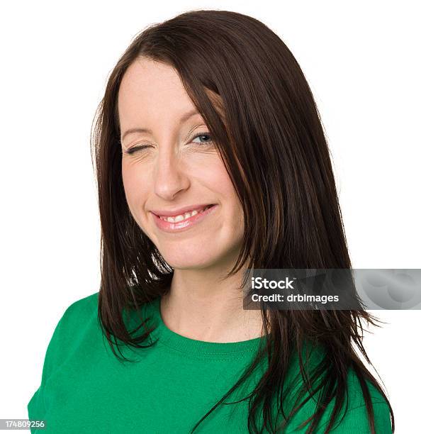 Winking Young Woman Stock Photo - Download Image Now - 20-29 Years, 25-29 Years, Adult