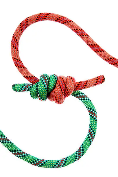 two ropes connected with knot