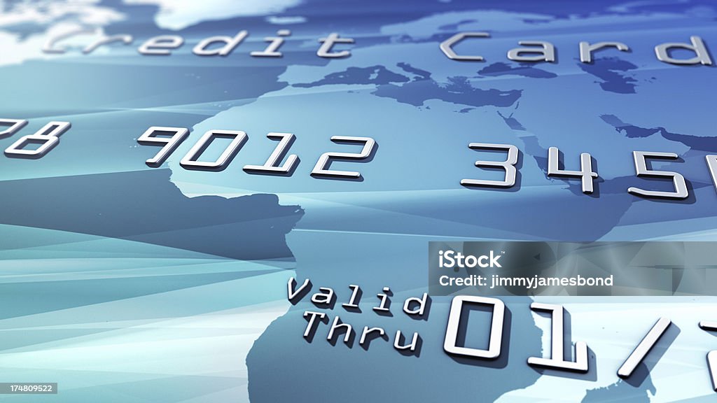 Blu carta di credito - Foto stock royalty-free di Affari