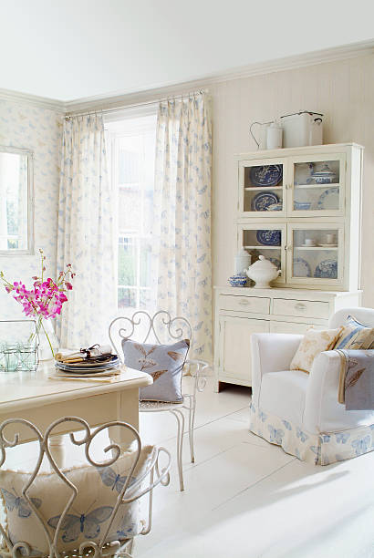 istock Interior of cottage kitchen dining room 174809546